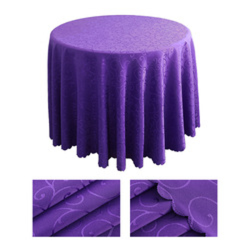 Nappe de ménage de banquet de mariage de réunion d'hôtel en gros, nappe ronde populaire de polyester de nappe de jacquard/