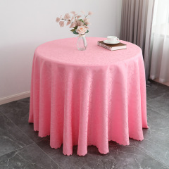 Wholesale hotel meeting wedding banquet household table cloth, popular jacquard round tablecloth polyester tablecloth/