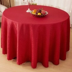 Wholesale hotel meeting wedding banquet household table cloth, popular jacquard round tablecloth polyester tablecloth/