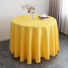 Wholesale hotel meeting wedding banquet household table cloth, popular jacquard round tablecloth polyester tablecloth/