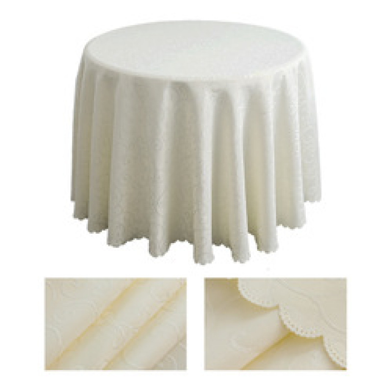 Nappe de ménage de banquet de mariage de réunion d'hôtel en gros, nappe ronde populaire de polyester de nappe de jacquard/