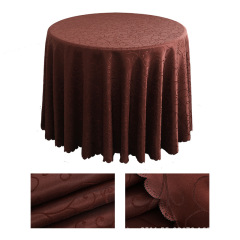 Wholesale hotel meeting wedding banquet household table cloth, popular jacquard round tablecloth polyester tablecloth/