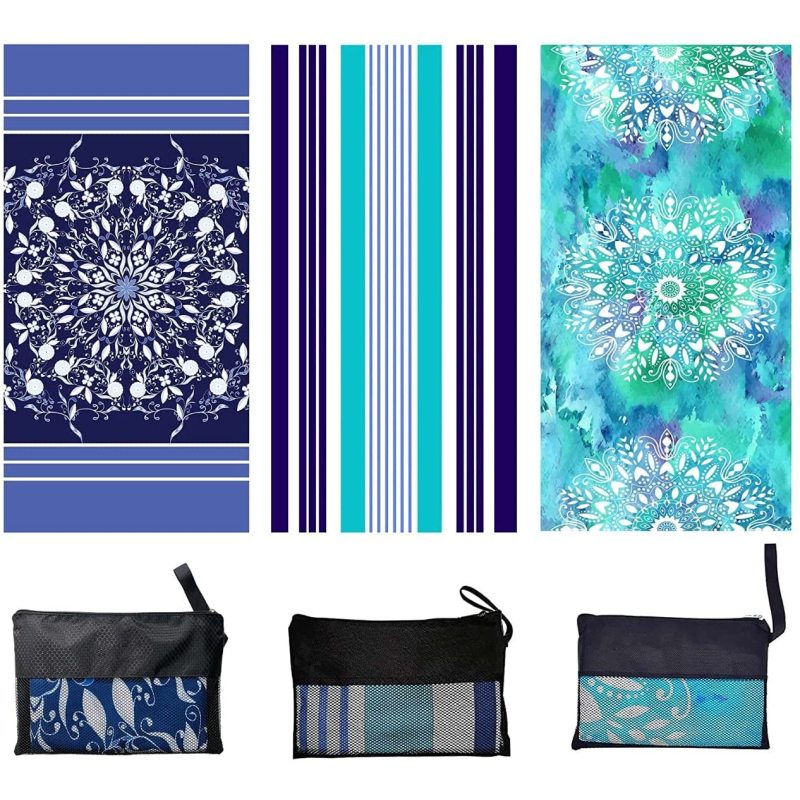 OEM Double Sided Printed Microfiber Beach Towel, Sand Free Beach Towel, Boho Beach Towel#