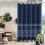 Manufacturer Cheap Waffle Shower Curtains with Tassel, OEM Factory Printing Shower Curtains $