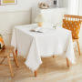 Hot sell high density Waffle yellow and white 230x340cm cover Japanese tea table cloth Cotton and linen blended tablecloth