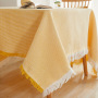 Hot sell high density Waffle yellow and white 230x340cm cover Japanese tea table cloth Cotton and linen blended tablecloth