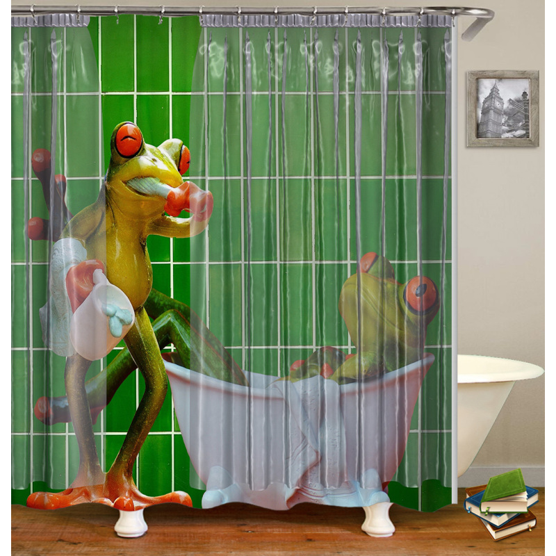 Waterproof Portable Designer Bathroom Bath Shower Curtain Moisture Proof Print Shower Curtains/