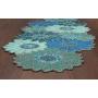 High Quality Handmade Farmhouse Floral Embroidery Beaded Table Runner for Tableptop in Teal/Turquoise/Aqua Colour