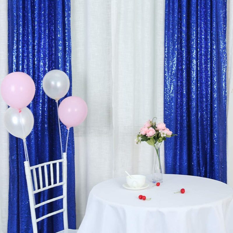 100% polyester 3mm sequin christmas decoration wedding shiny background cloth blue sequin curtain#