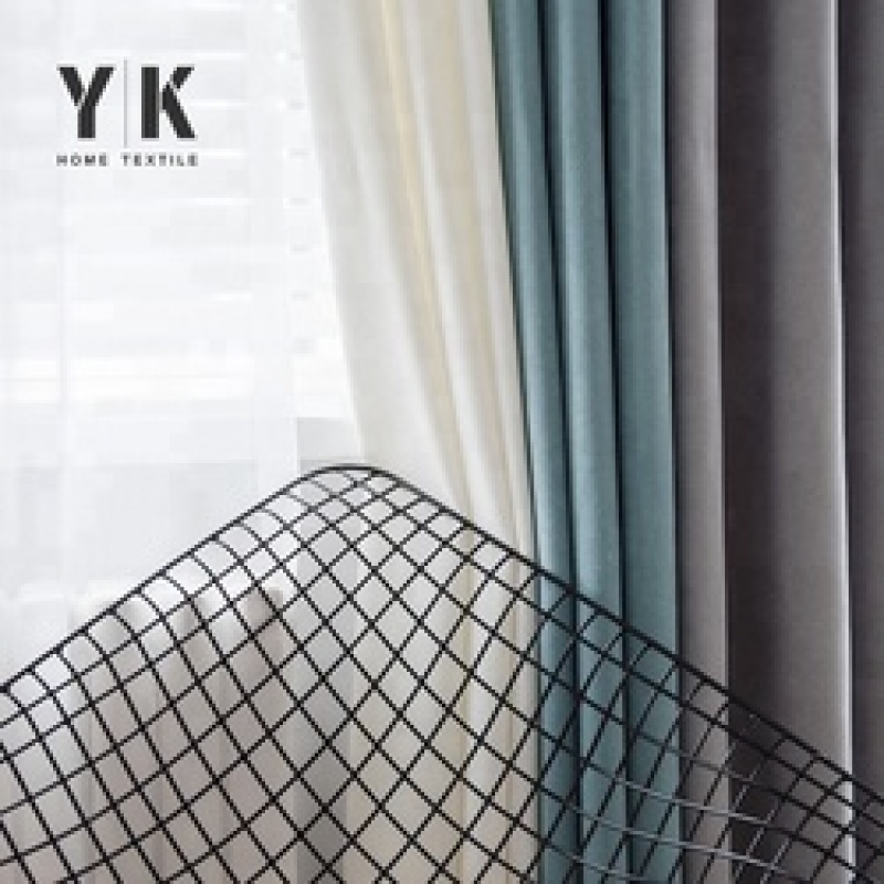 100% blackout Super Soft latest luxurious home kitchen curtain design