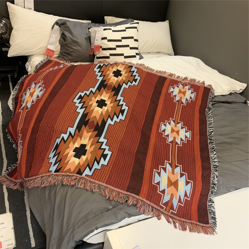 Amazon Bohemian Blanket Sofa Blanket,Decorative Blanket Ethnic Navajo Indian Rug Cover Blanket#