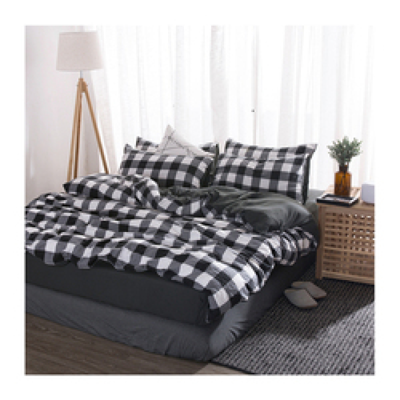 Bed Sheets Set With Comforter, Black And White Buffalo Check Printed Comforter Set, 3D Bed Cover Set/