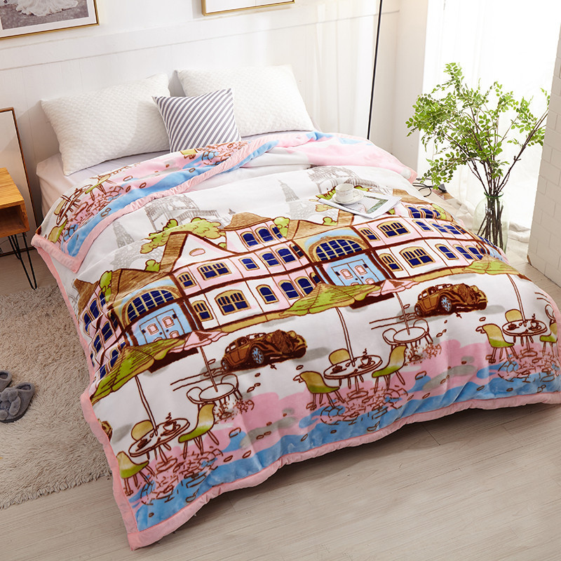 Cute Warm Blankets Winter Fluffy Nap Beds Sofa Blanket Flannel Throw Blanket/