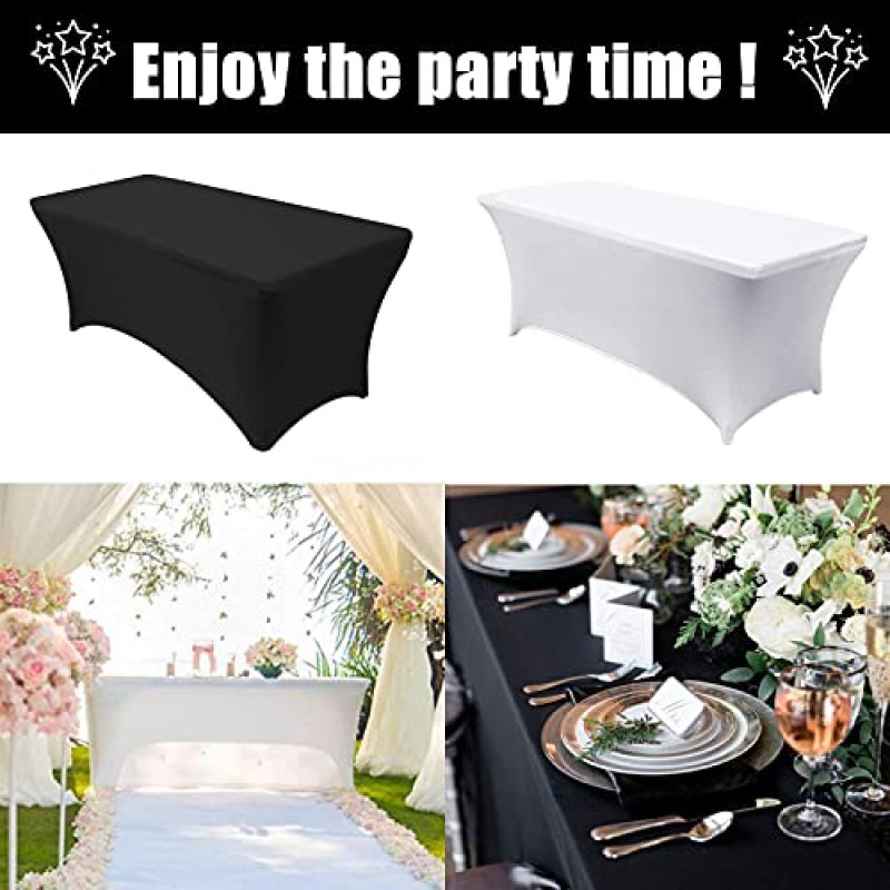 Arched Fitted Spandex Table Cover Rectangle Elastic Stretch Wedding Table Cloth For Hotel Party Banquet Decoration