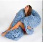 Handmade Chunky Knit Blanket Wool Bulky Knitted Throw gift, Throw Blankets for Couch Bed and Living Room - Fall Winter