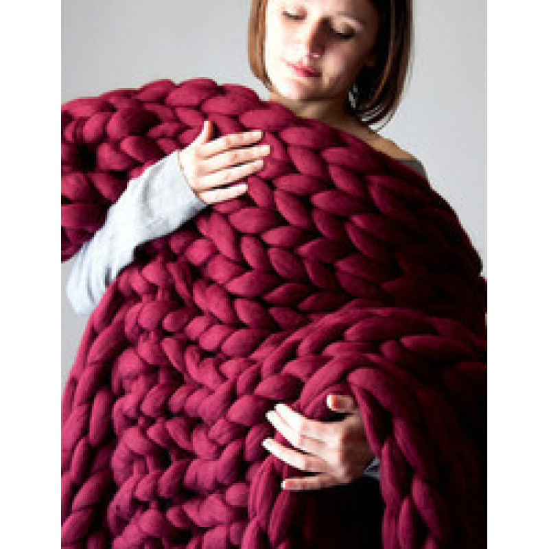 Handmade Chunky Knit Blanket Wool Bulky Knitted Throw gift, Throw Blankets for Couch Bed and Living Room - Fall Winter