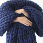 Handmade Chunky Knit Blanket Wool Bulky Knitted Throw gift, Throw Blankets for Couch Bed and Living Room - Fall Winter