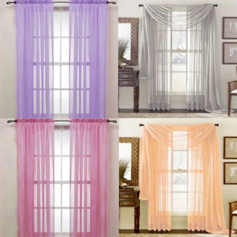 Products Supply Organza Fabric Curtain, Super Soft Ready Made Curtain For Living Room/