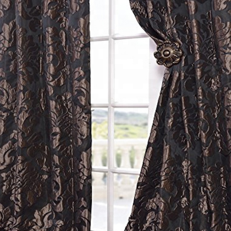 Hot selling 100% Polyester Yarn Dyed Jacquard woven curtain dubai