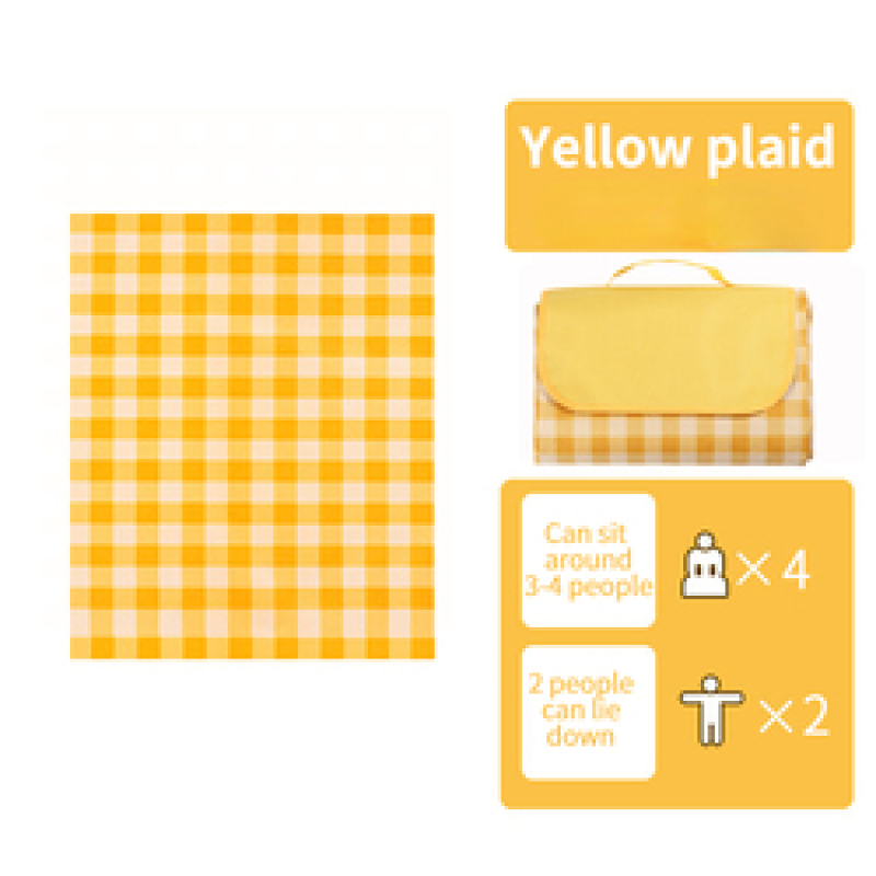 Ins Picnic Plaid Camping Hiking Mat Portable Waterproof Beach Blanket Outdoor Dustproof Mat Korean Style Folding Camping Mat