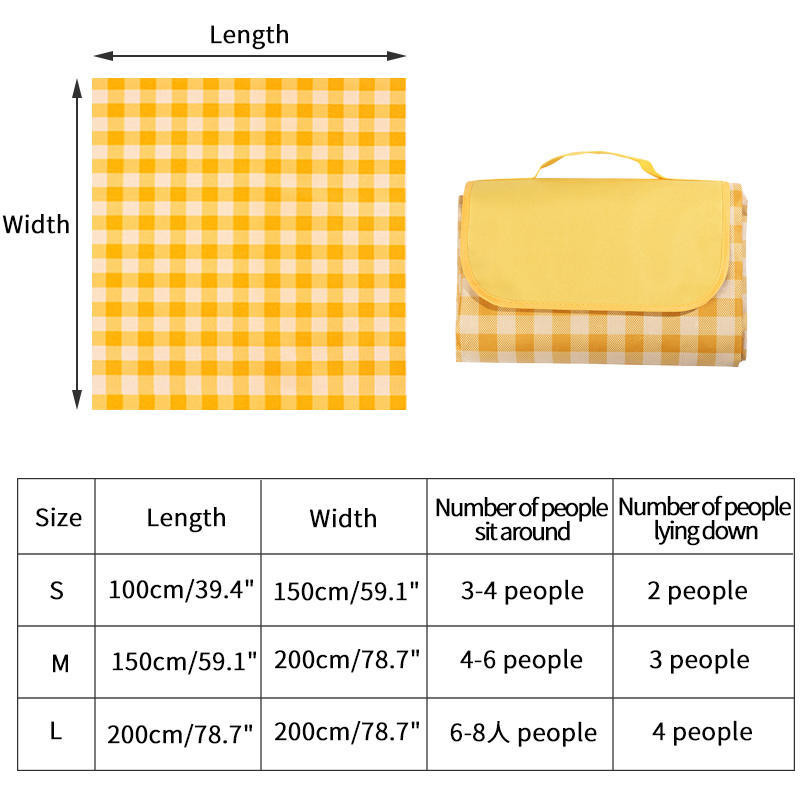Ins Picnic Plaid Camping Hiking Mat Portable Waterproof Beach Blanket Outdoor Dustproof Mat Korean Style Folding Camping Mat