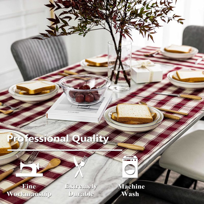 Buffalo Plaid Checker Placemats Set of 6,  Farmhouse Place Mats for Kitchen Table, 13 x 19 inches#