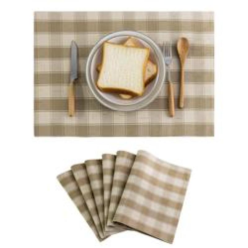 Buffalo Plaid Checker Placemats Set of 6,  Farmhouse Place Mats for Kitchen Table, 13 x 19 inches#