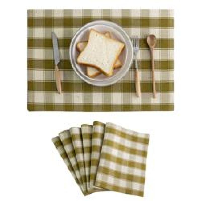 Buffalo Plaid Checker Placemats Set of 6,  Farmhouse Place Mats for Kitchen Table, 13 x 19 inches#
