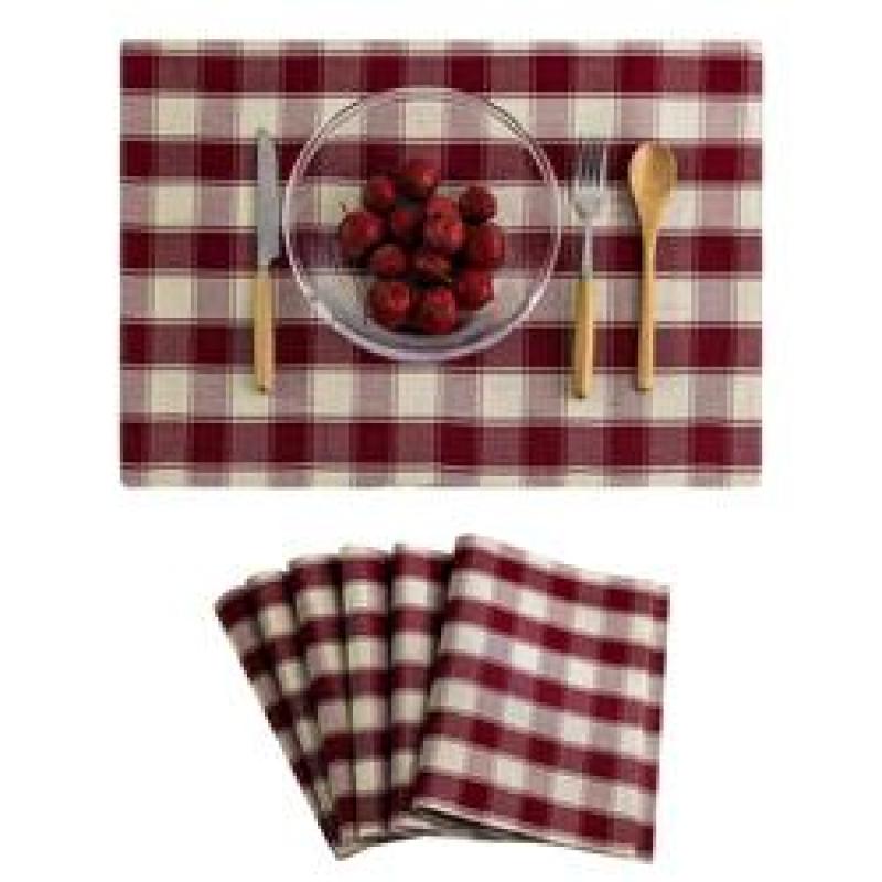 Buffalo Plaid Checker Placemats Set of 6,  Farmhouse Place Mats for Kitchen Table, 13 x 19 inches#
