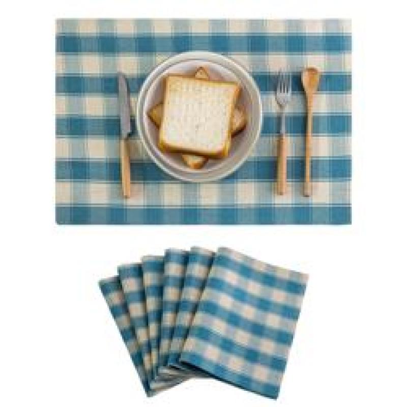 Buffalo Plaid Checker Placemats Set of 6,  Farmhouse Place Mats for Kitchen Table, 13 x 19 inches#