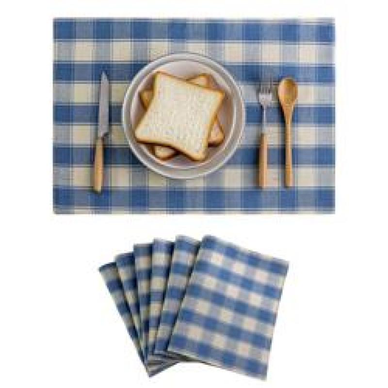 Buffalo Plaid Checker Placemats Set of 6,  Farmhouse Place Mats for Kitchen Table, 13 x 19 inches#