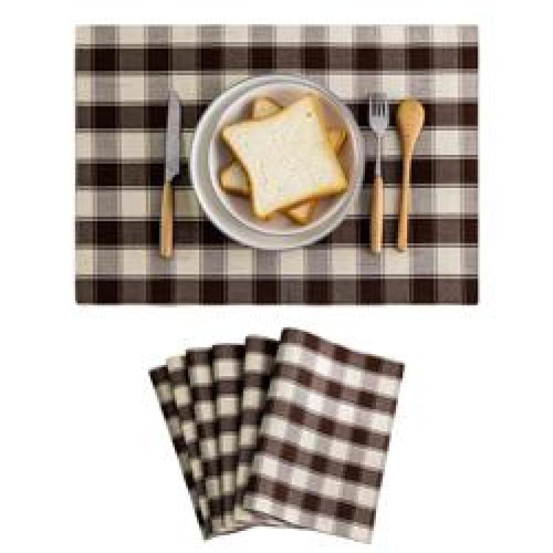 Buffalo Plaid Checker Placemats Set of 6,  Farmhouse Place Mats for Kitchen Table, 13 x 19 inches#