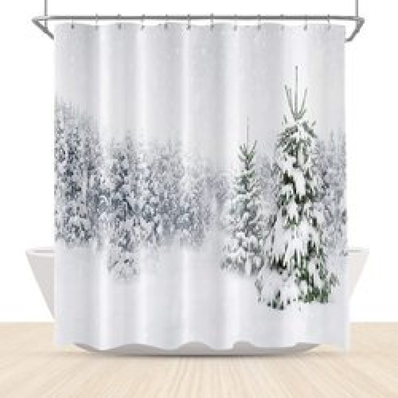 Hot Sale Thick Large Shower Curtain Waterproof, Famous Magnets Shower Curtain Christmas#