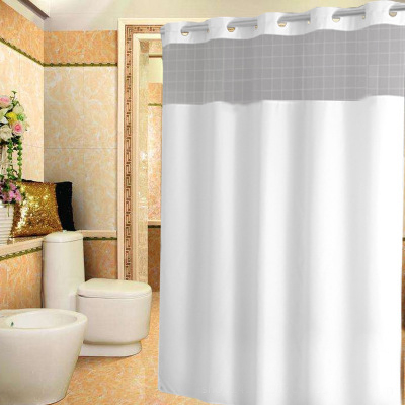 Hookless Shower Curtain With Snap In Liner,Cheep White Shower Curtain/