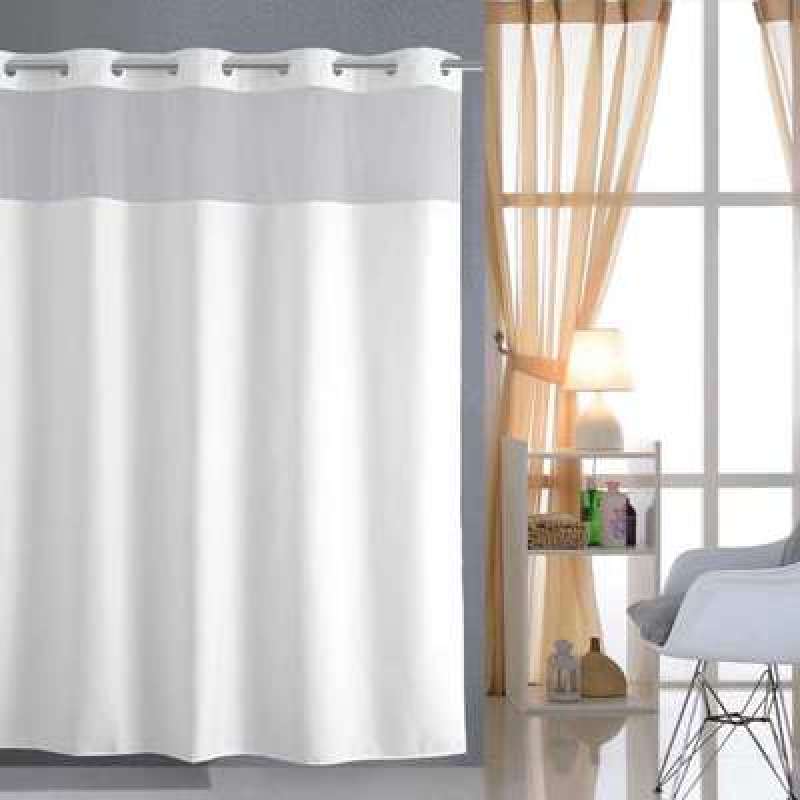 Hookless Shower Curtain With Snap In Liner,Cheep White Shower Curtain/