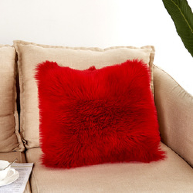 Home Decorative Super Soft Plush Mongolian Faux Fur Throw Pillow Cover, Fur Cushion Case#