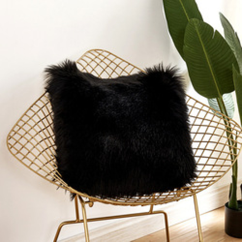 Home Decorative Super Soft Plush Mongolian Faux Fur Throw Pillow Cover, Fur Cushion Case#
