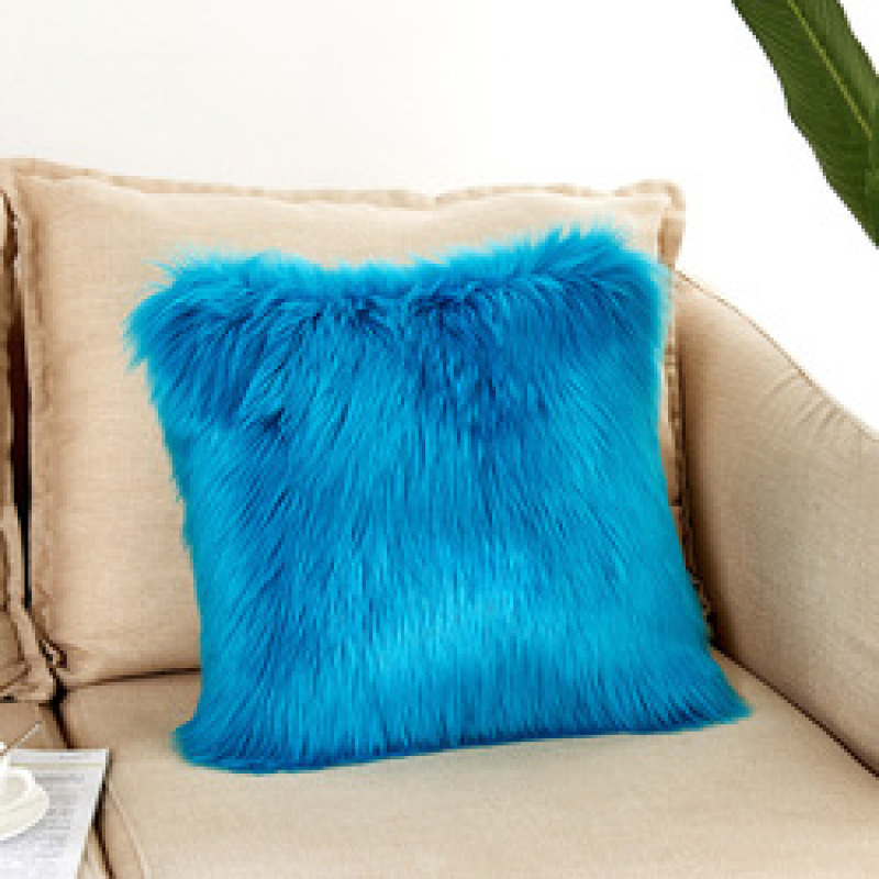 Home Decorative Super Soft Plush Mongolian Faux Fur Throw Pillow Cover, Fur Cushion Case#