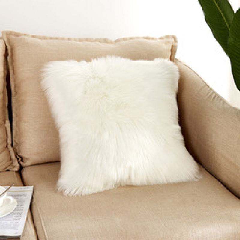 Home Decorative Super Soft Plush Mongolian Faux Fur Throw Pillow Cover, Fur Cushion Case#