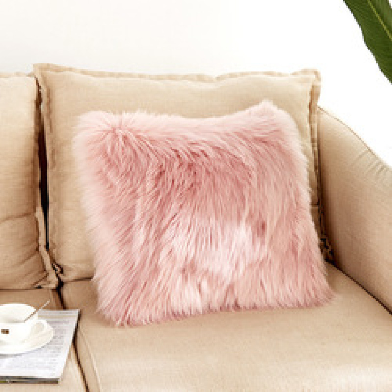 Home Decorative Super Soft Plush Mongolian Faux Fur Throw Pillow Cover, Fur Cushion Case#