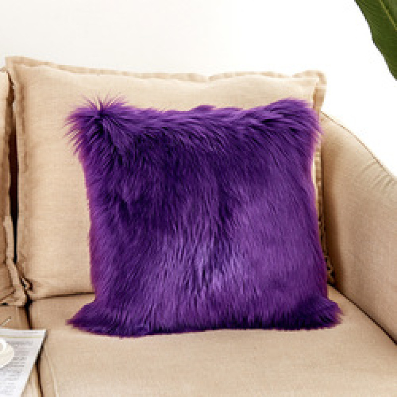 Home Decorative Super Soft Plush Mongolian Faux Fur Throw Pillow Cover, Fur Cushion Case#