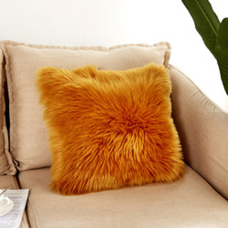 Home Decorative Super Soft Plush Mongolian Faux Fur Throw Pillow Cover, Fur Cushion Case#