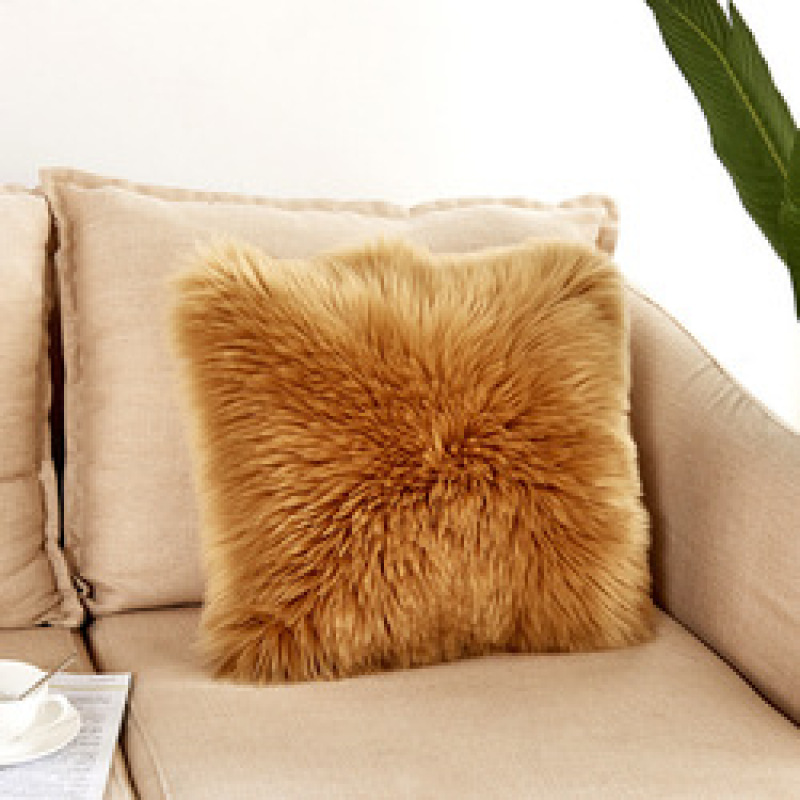 Home Decorative Super Soft Plush Mongolian Faux Fur Throw Pillow Cover, Fur Cushion Case#