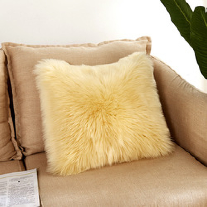 Home Decorative Super Soft Plush Mongolian Faux Fur Throw Pillow Cover, Fur Cushion Case#