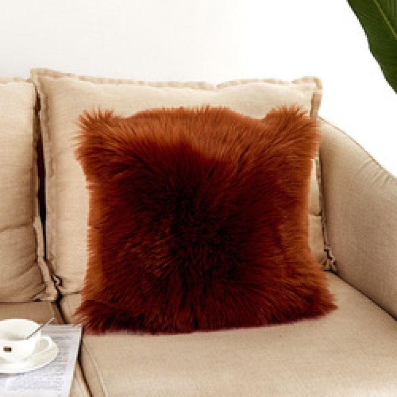 Home Decorative Super Soft Plush Mongolian Faux Fur Throw Pillow Cover, Fur Cushion Case#