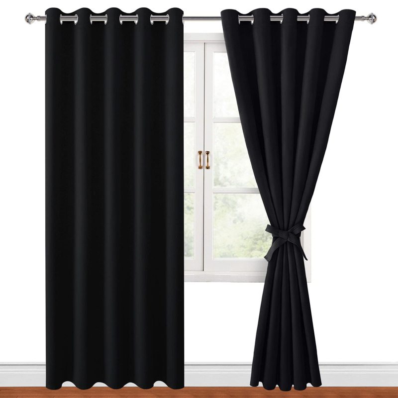 Good quality hotel curtain blackout fire retardant curtain blackout polyester fabric-65 gsm blackout curtain for living room