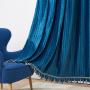 Luxury Curtains for Living Room Bedroom, Blue Purple Blackout Curtain On The Window Door Modern Grey/