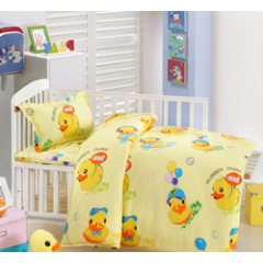 100% Cotton Nursery School Cute Bedding Set Baby Bedsheet, 3 Piece Suit Cartoon Bedding Sets/