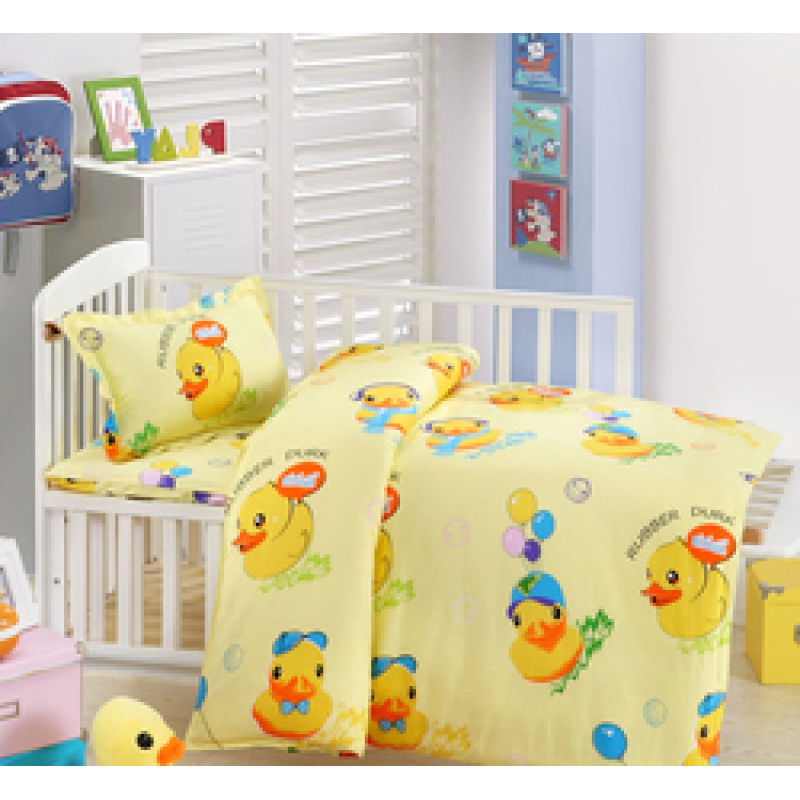 100% Cotton Nursery School Cute Bedding Set Baby Bedsheet, 3 Piece Suit Cartoon Bedding Sets/