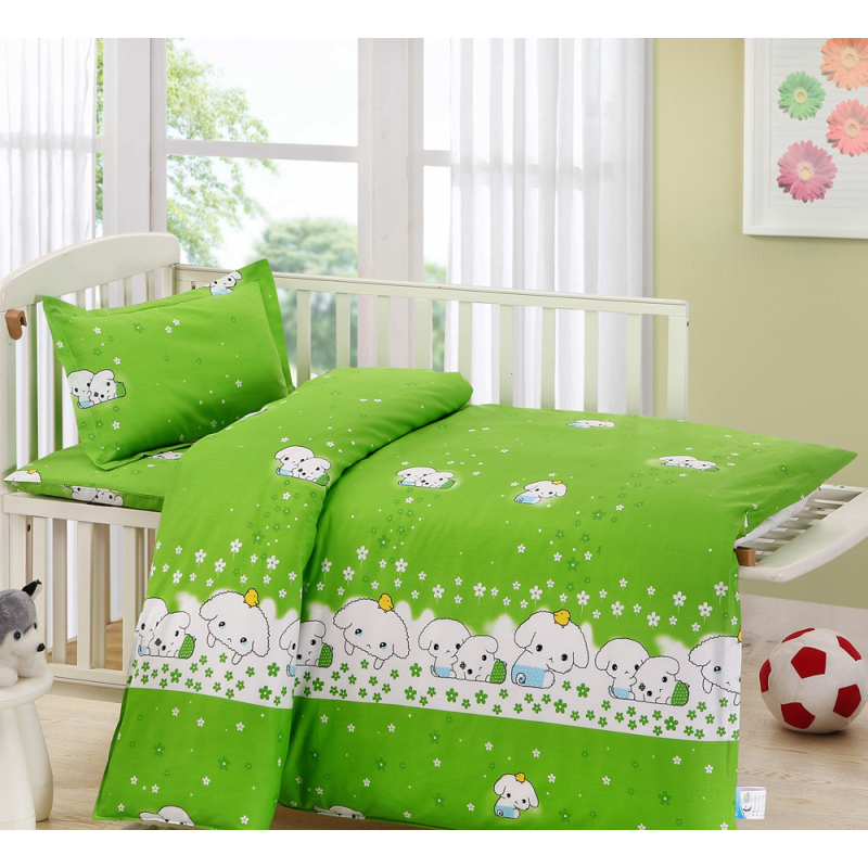 100% Cotton Nursery School Cute Bedding Set Baby Bedsheet, 3 Piece Suit Cartoon Bedding Sets/